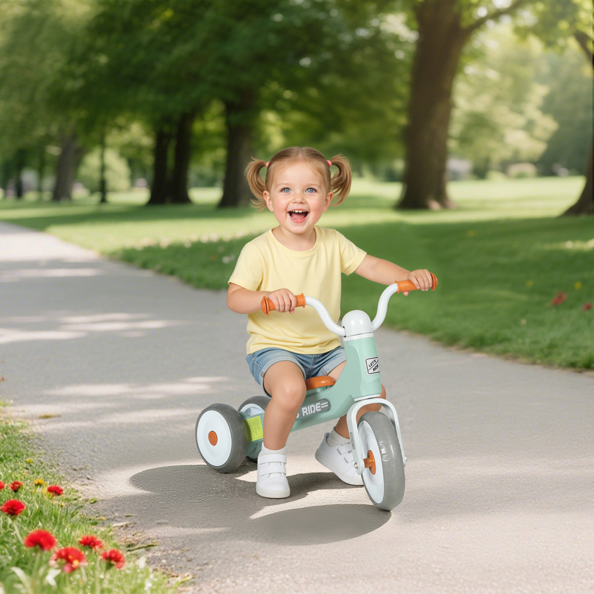 Draisienne Bébé 1-3 Ans Sans Pédale, 3 Roues Silencieuses, Charge 20 kg - Vert | Magi Jouets