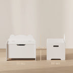 Coffre à Jouets Enfant Forme d'Ours avec Couvercle Rabattable, 60x38x48 cm - Blanc | Magi Jouets