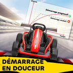 Voiture électrique GoKart kart électrique pour enfants 2 x 24 V moteurs mode dérive à 13 km/h 119 x 77 x 54 cm rouge