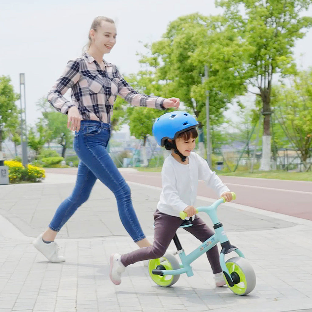 Vélo d'équilibre pour bébé siège réglable roues EVA jouet enfant pour bébé 18-48 mois pour garçons et filles vert
