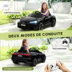 Voiture électrique enfant 12 V - véhicule électrique avec télécommande parentale fournie - V. Max. 5 Km/h - effets sonores, lumineux - Audi RS E-tron GT noir
