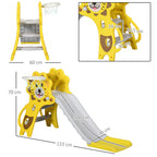 Toboggan Enfant Intérieur/Extérieur avec Panier de Basket, 18-36 Mois - Jaune/Gris | Magi Jouets