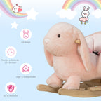 Jouet à Bascule Lapin avec Ceinture de Sécurité et Son, 18-36 Mois - Rose | Magi Jouets
