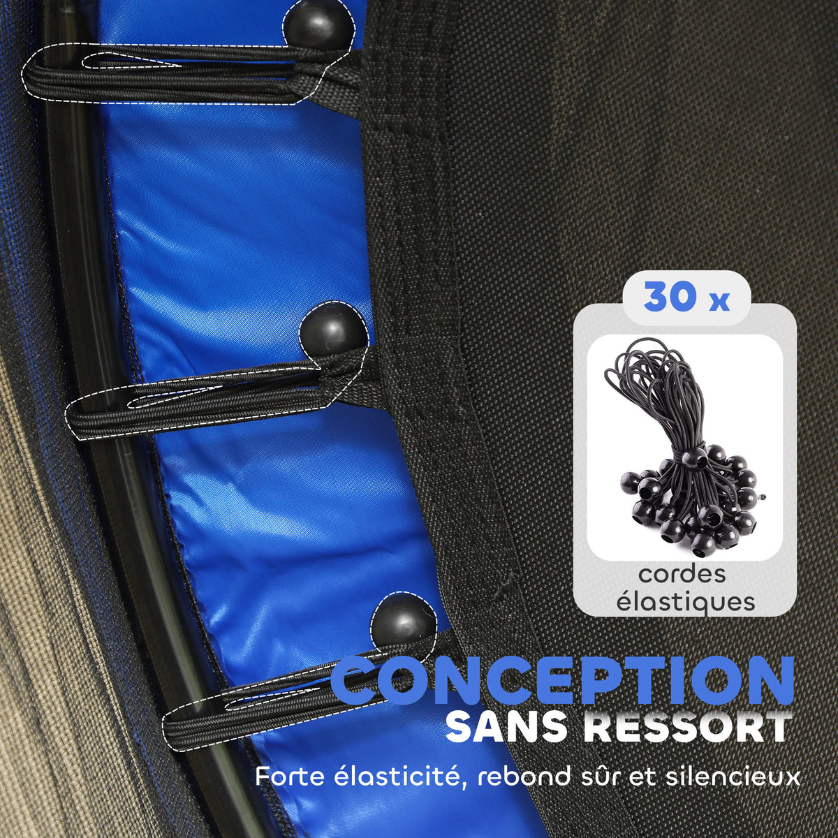 Trampoline Enfant Ø1,40 m avec Filet de Sécurité et Porte Zippée - Bleu | Magi Jouets