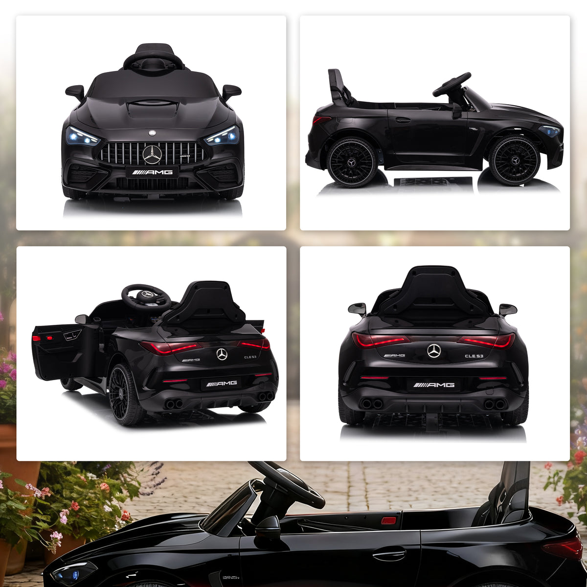 Voiture électrique enfants Mercedes AMG CLE 53 12V 2 moteurs télécommande parentale 2,4G 99 x 55 x 43 cm noir
