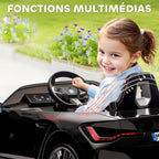 Voiture électrique pour enfants licence BMW I4 12V avec télécommande MP3 Musique Lumières et Ceinture 115x67x45 cm Noir