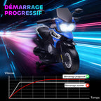 Moto Électrique Enfant 6V avec Musique et Effets Lumineux - Bleu | Magi Jouets