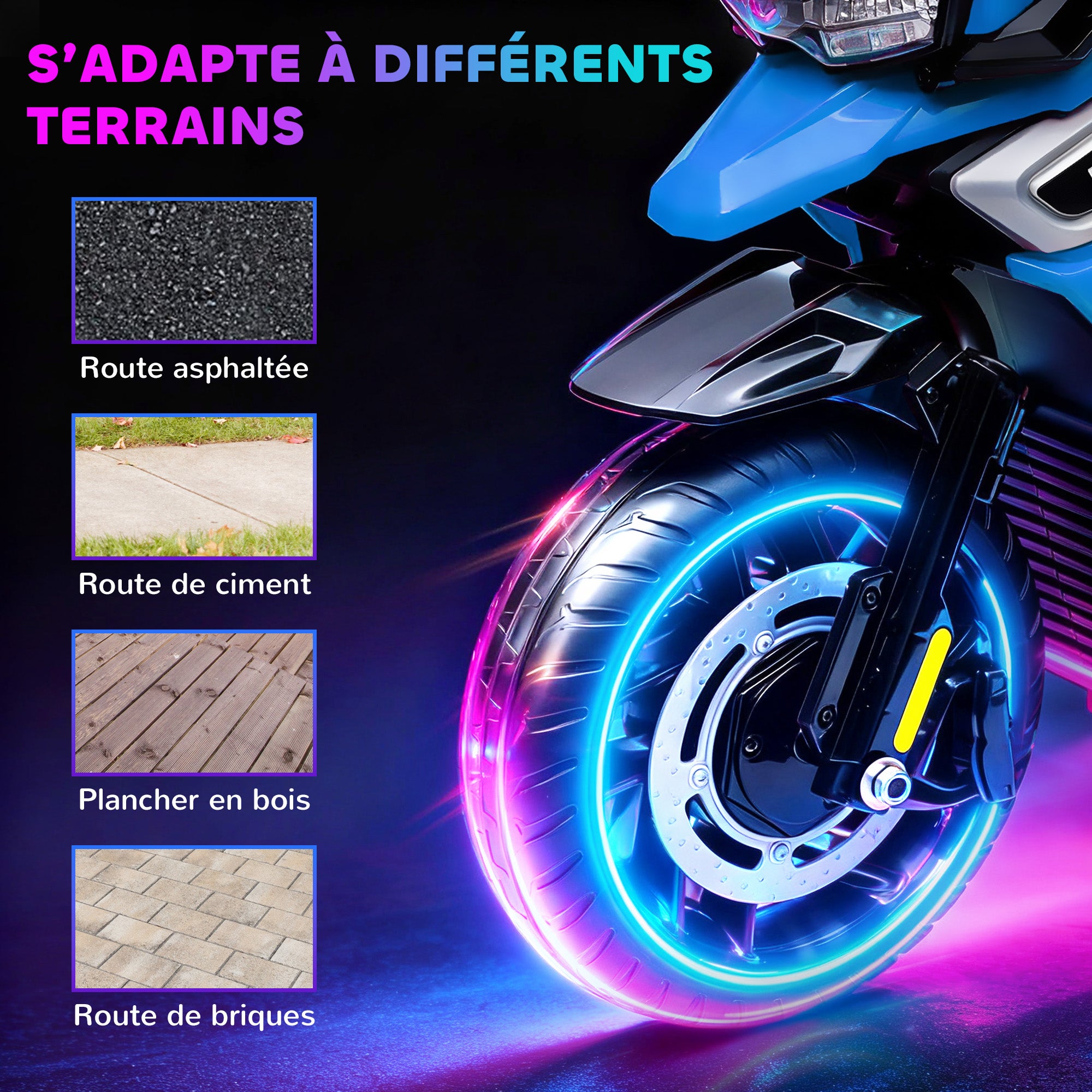 Moto Électrique Enfant 6V avec Musique et Effets Lumineux - Bleu | Magi Jouets