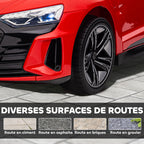 Voiture électrique enfant 12 V - véhicule électrique avec télécommande parentale fournie - V. Max. 5 Km/h - effets sonores, lumineux - Audi RS E-tron GT rouge