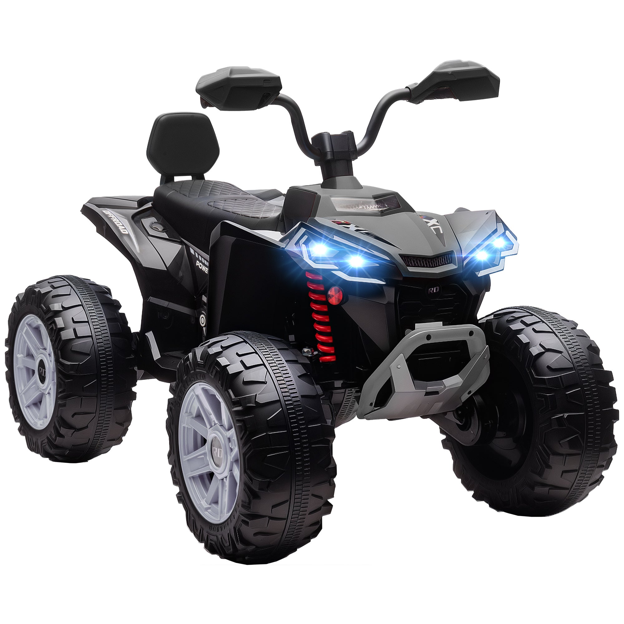 Quad électrique enfant 24V, voiture électrique enfants ATV, double moteur, phares, port USB et MP3, 109x68,5x76cm, noir