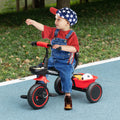 Tricycle Enfant Évolutif avec Siège Réglable, 2 Paniers et Ceinture, 2-5 Ans - Rouge/Noir | Magi Jouets
