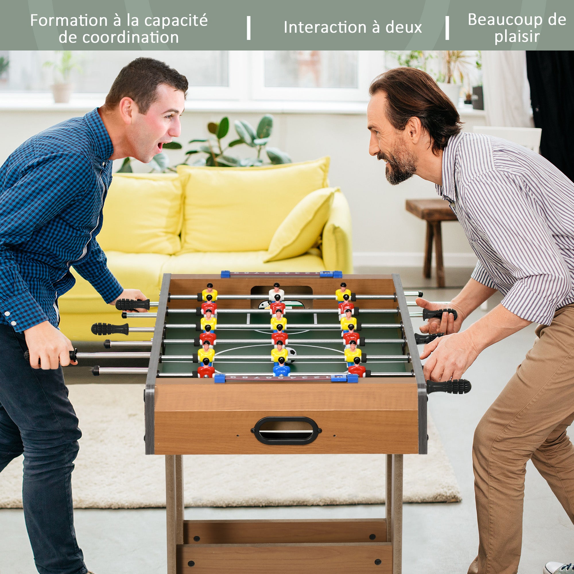 Babyfoot Pliable en Bois 18 Joueurs avec 2 Ballons et Tableau de Score, 69x37x70 cm | Magi Jouets