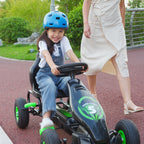 Kart à Pédales Enfant Siège Réglable 3 Positions, Frein à Main, 5-12 Ans - Vert/Noir | Magi Jouets