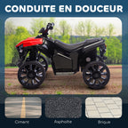 Quad Électrique Enfant 6V ATV avec Musique et Phares LED, 18-56 Mois, 70x42x45 cm - Rouge | Magi Jouets