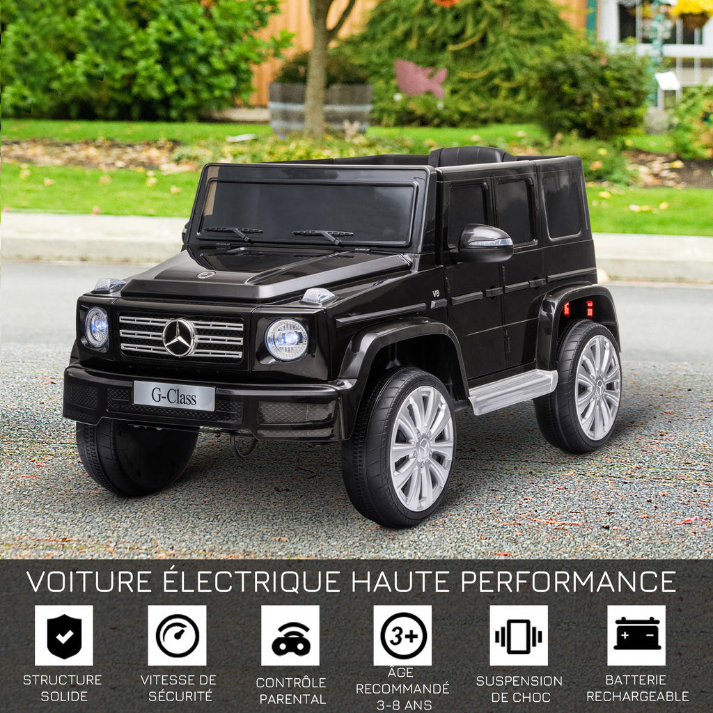 Voiture véhicule électrique enfant licence officielle Mercedes 12 V télécommande parentale, V. Max. 5 Km/h - noir