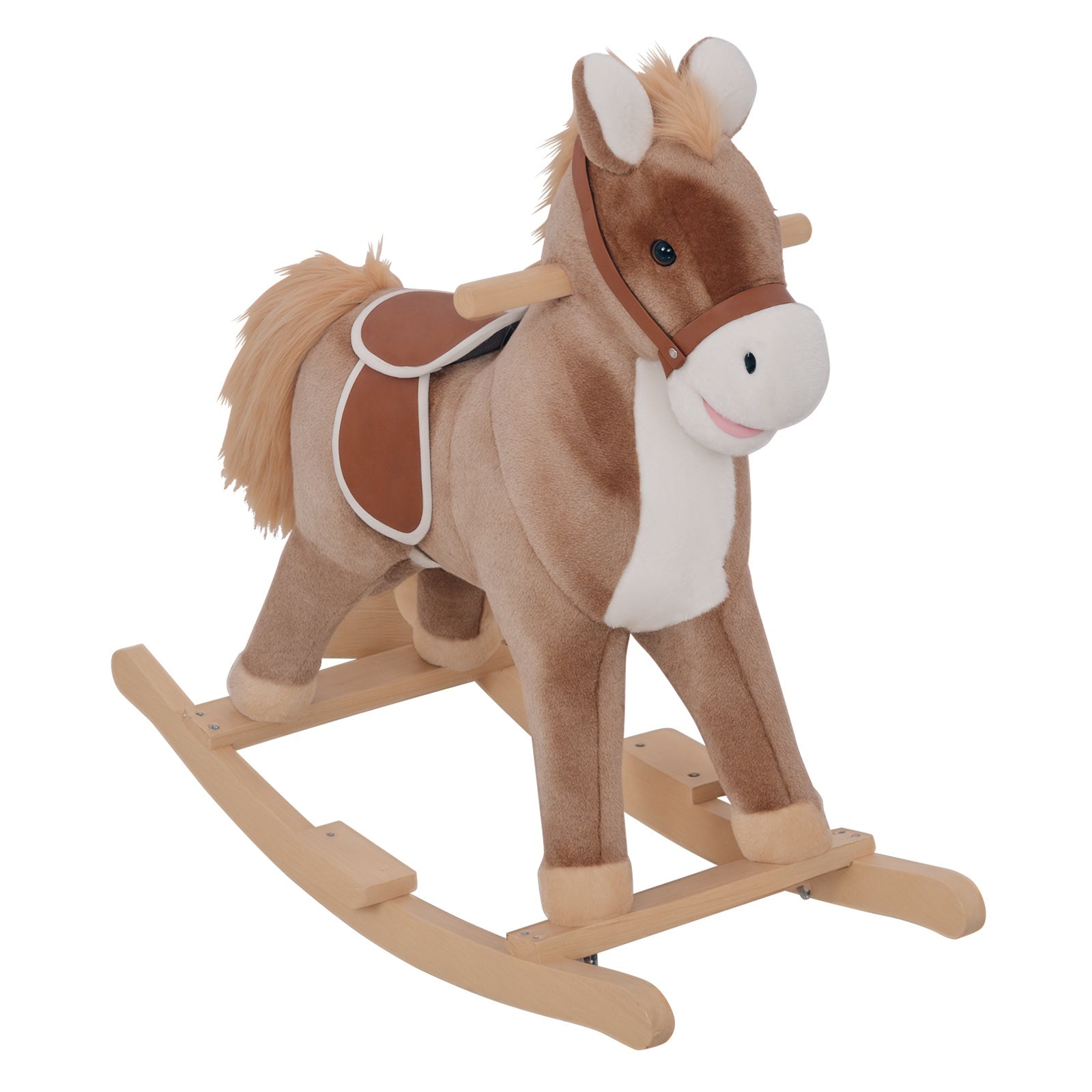 Cheval à Bascule Cowboy avec Selle Confort, Bois de Peuplier, 36+ Mois, Charge 40 kg - Marron | Magi Jouets
