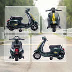 Moto Électrique Enfant 6V avec Roues d'Apprentissage, 2-4 Ans, 71x37x52 cm - Vert Foncé | Magi Jouets