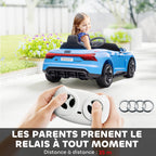 Voiture électrique enfant 12 V - véhicule électrique avec télécommande parentale fournie - V. Max. 5 Km/h - effets sonores, lumineux - Audi RS E-tron GT bleu