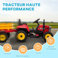 Tracteur électrique avec remorque amovible, pour enfants de 3 à 6 ans avec télécommande MP3 musique affichage lumières