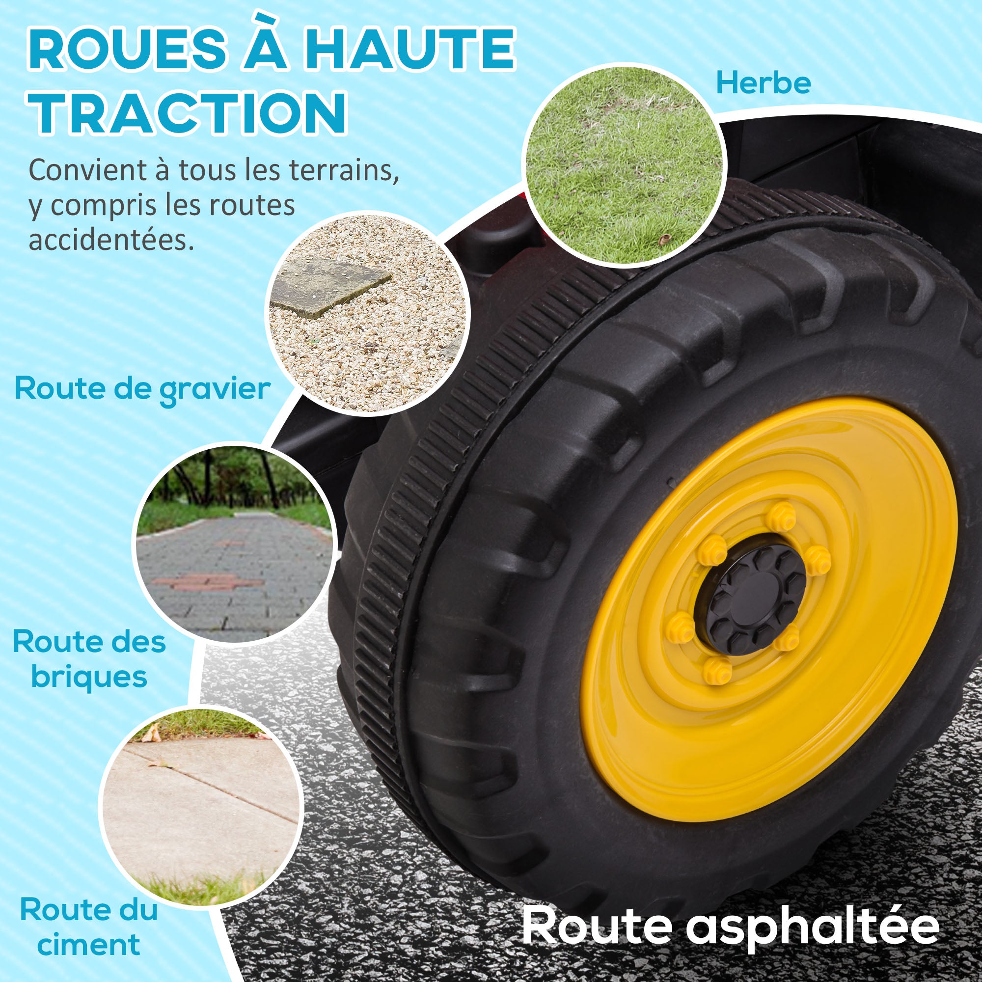 Tracteur électrique avec remorque amovible, pour enfants de 3 à 6 ans avec télécommande MP3 musique affichage lumières