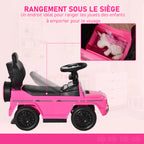 Porteur Enfants Voiture Enfant Multi-équipée 12-36 Mois klaxon Marche-Pieds, Garde-Corps et ombrelle Rose