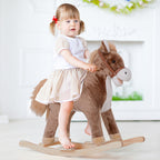 Cheval à Bascule Cowboy avec Selle Confort, Bois de Peuplier, 36+ Mois, Charge 40 kg - Marron | Magi Jouets