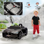 Voiture électrique pour enfants licence BMW I4 12V avec télécommande MP3 Musique Lumières et Ceinture 115x67x45 cm Noir