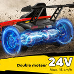 Voiture électrique GoKart kart électrique pour enfants 2 x 24 V moteurs mode dérive à 13 km/h 119 x 77 x 54 cm rouge