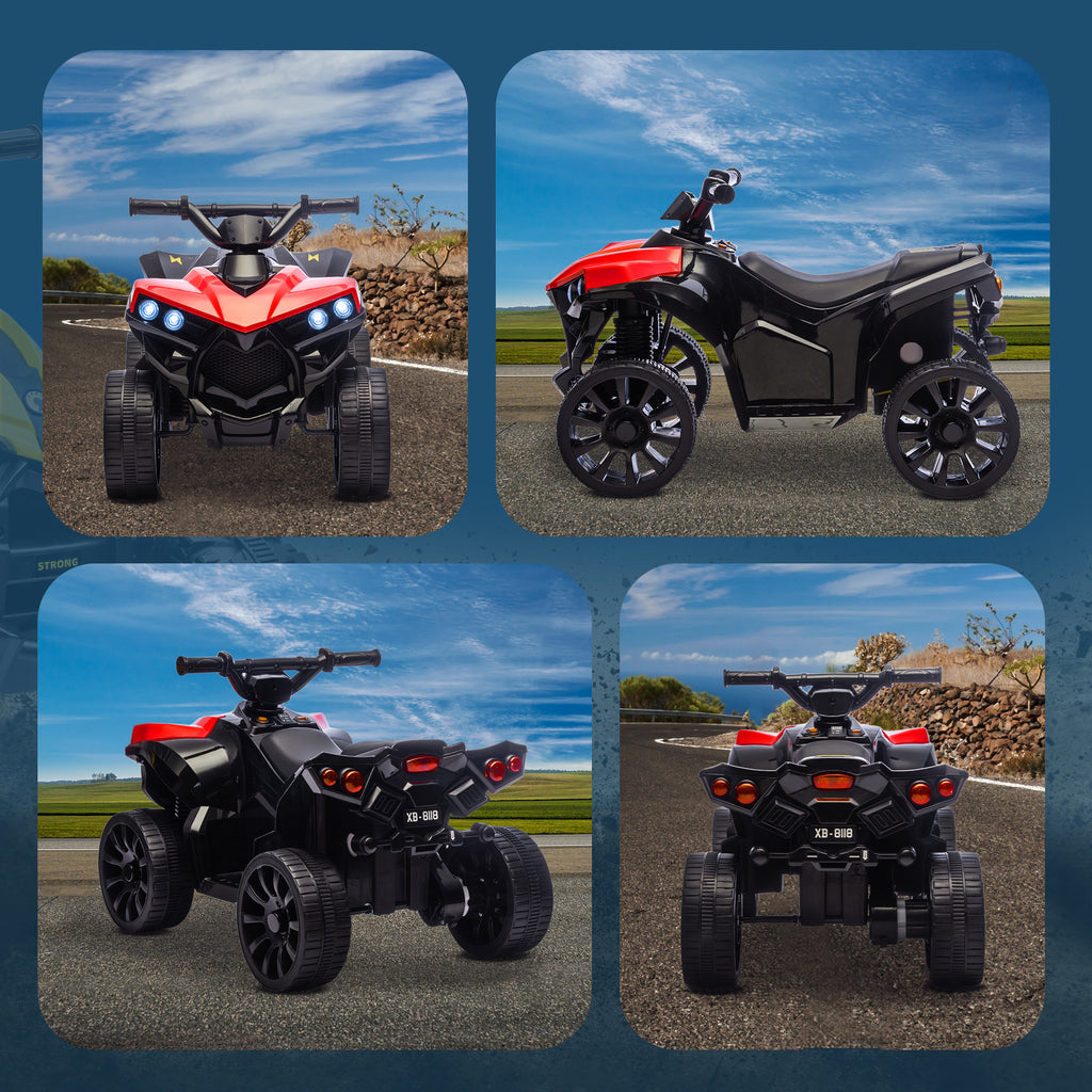 Quad Électrique Enfant 6V ATV avec Musique et Phares LED, 18-56 Mois, 70x42x45 cm - Rouge | Magi Jouets