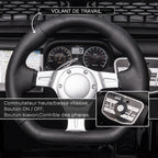 Voiture électrique pour enfants 12V avec télécommande, suspension à 4 roues, phares et klaxon, MP3, vitesse 3-5 km/h, pour 3-6 ans - noir