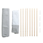 Tente Tipi Indien pour Enfant avec Tapis, Coussin et Sac de Transport, 1,2x1,2x1,55 m - Gris/Blanc | Magi Jouets