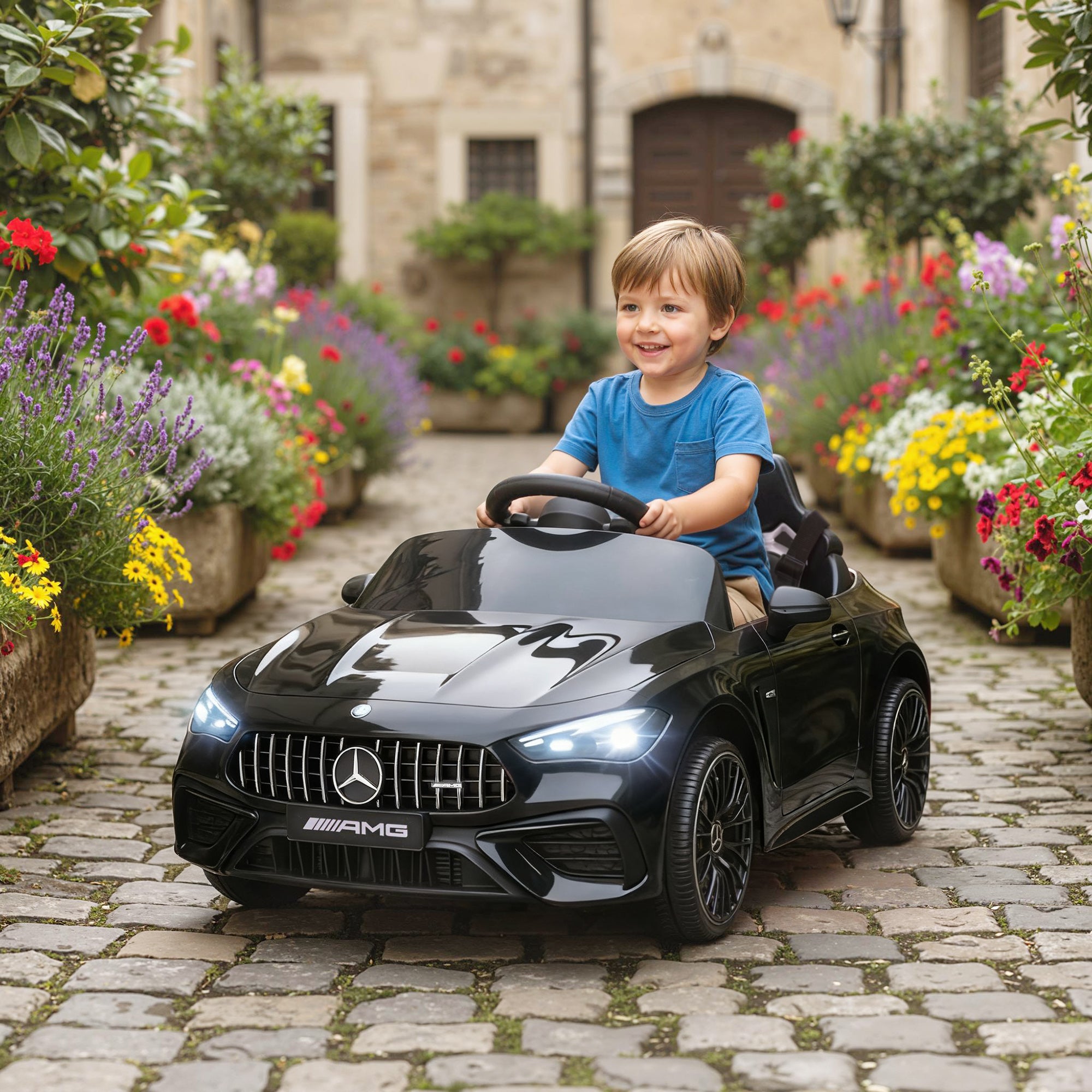 Voiture électrique enfants Mercedes AMG CLE 53 12V 2 moteurs télécommande parentale 2,4G 99 x 55 x 43 cm noir