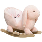 Jouet à Bascule Lapin avec Ceinture de Sécurité et Son, 18-36 Mois - Rose | Magi Jouets