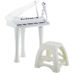 Piano Enfant Électronique 32 Touches avec Tabouret et Couvercle LED - Blanc | Magi Jouets