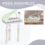 Piano Enfant Électronique 32 Touches avec Tabouret et Couvercle LED - Blanc | Magi Jouets