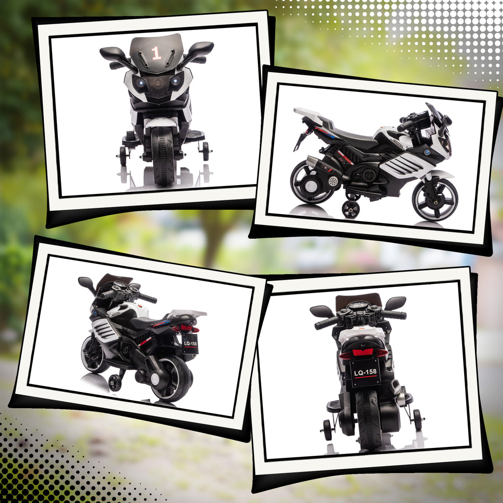Moto Électrique Enfant 6V avec Effets Lumineux et Sonores - Blanc | Magi Jouets