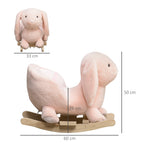 Jouet à Bascule Lapin avec Ceinture de Sécurité et Son, 18-36 Mois - Rose | Magi Jouets