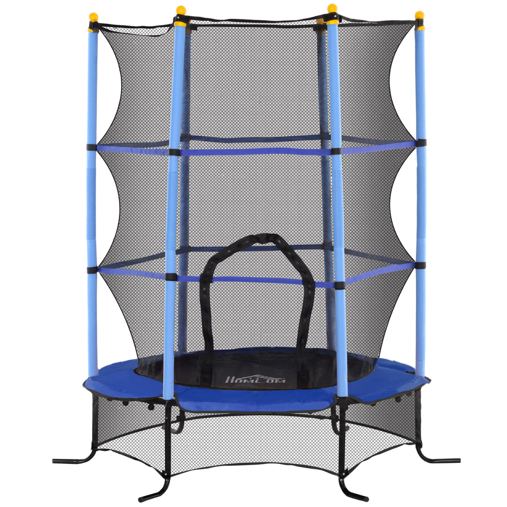 Trampoline Enfant Ø1,63 m avec Filet de Sécurité et Porte Zippée - Bleu | Magi Jouets