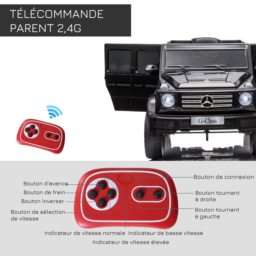Voiture véhicule électrique enfant licence officielle Mercedes 12 V télécommande parentale, V. Max. 5 Km/h - noir