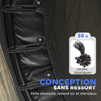 Trampoline Enfant Ø 1,40 × 1,90H m Filet de sécurité Porte zipée Couvre-Ressorts 6 poteaux rembourrés Inclus Noir