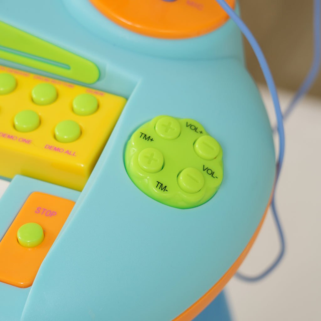 Piano enfant électronique 37 touches, avec micro, tabouret, lumière LED, fonction d'enregistrement et de relecture