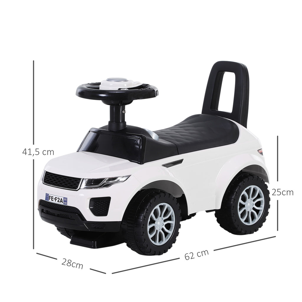 Porteur Bébé avec Klaxon, Compteurs Factices et Coffre à Jouets, 12-36 Mois - Blanc | Magi Jouets