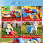 Château Gonflable avec Souffleur, Toboggans, Trampoline et Piscine à Balles - Multicolore | Magi Jouets