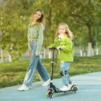 Trottinette enfants 3 à 8 ans, trottinette pliable à 2 roues LED roues lumineuses, 4 réglages en hauteur, noir