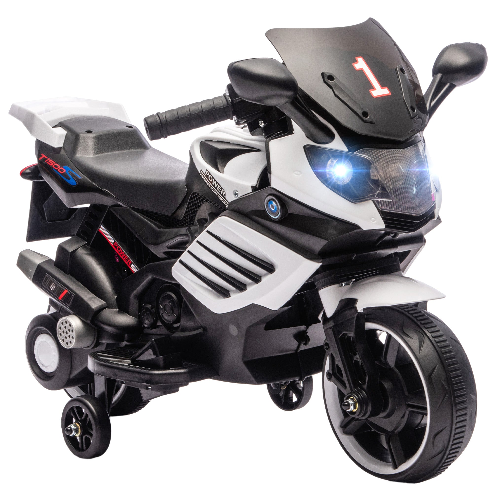 Moto Électrique Enfant 6V avec Effets Lumineux et Sonores - Blanc | Magi Jouets