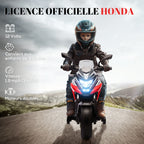 Moto électrique pour enfants 12V moto porteur Honda pour enfants 3 à 6 ans avec musique, phares rouge