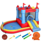 Château Gonflable avec Souffleur, Toboggans, Trampoline et Piscine à Balles - Multicolore | Magi Jouets