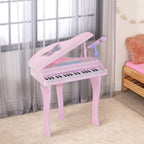 Piano à Queue Électronique Enfant 37 Touches avec Micro et Haut-Parleur - Rose | Magi Jouets