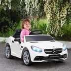 Voiture électrique enfants licence Mercedes SLC 300 12V V. Max. 5 Km/h effets sonores lumineux télécommande blanc