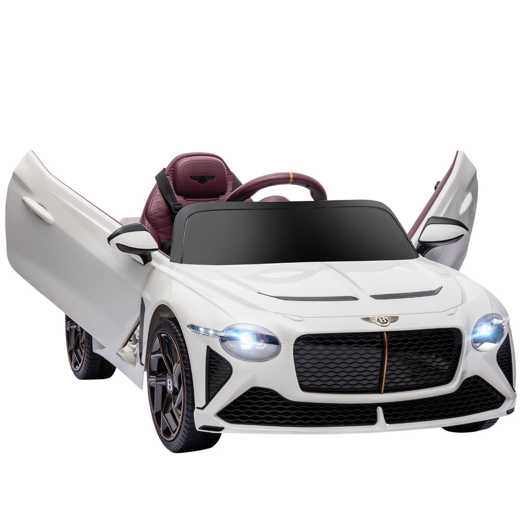 Voiture électrique pour enfant de 3 à 5 ans 2 moteurs 12V 25W 3-5 Km/h télécommande 2,4G Bentley Bacalar blanc